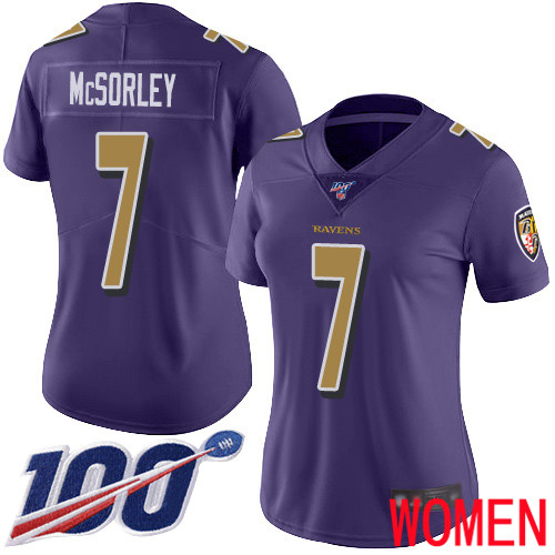 Baltimore Ravens Limited Purple Women Trace McSorley Jersey NFL Football #7 100th Season Rush Vapor Untouchable